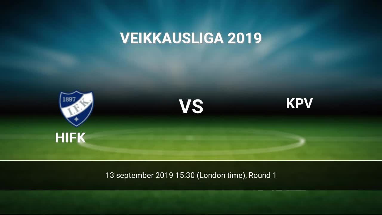 Hifk Vs Kpv H2h 13 Sep 19 Head To Head Stats Prediction