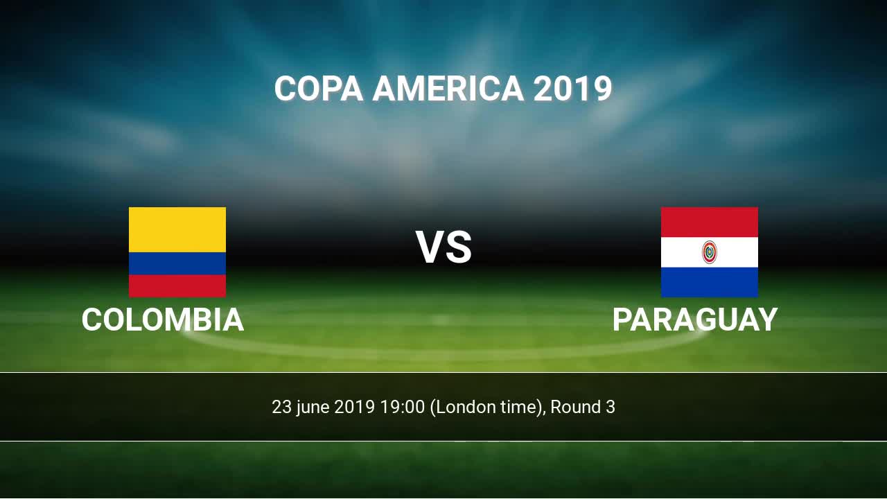 Colombia Vs Paraguay H2h 23 Jun 2019 Head To Head Stats Prediction