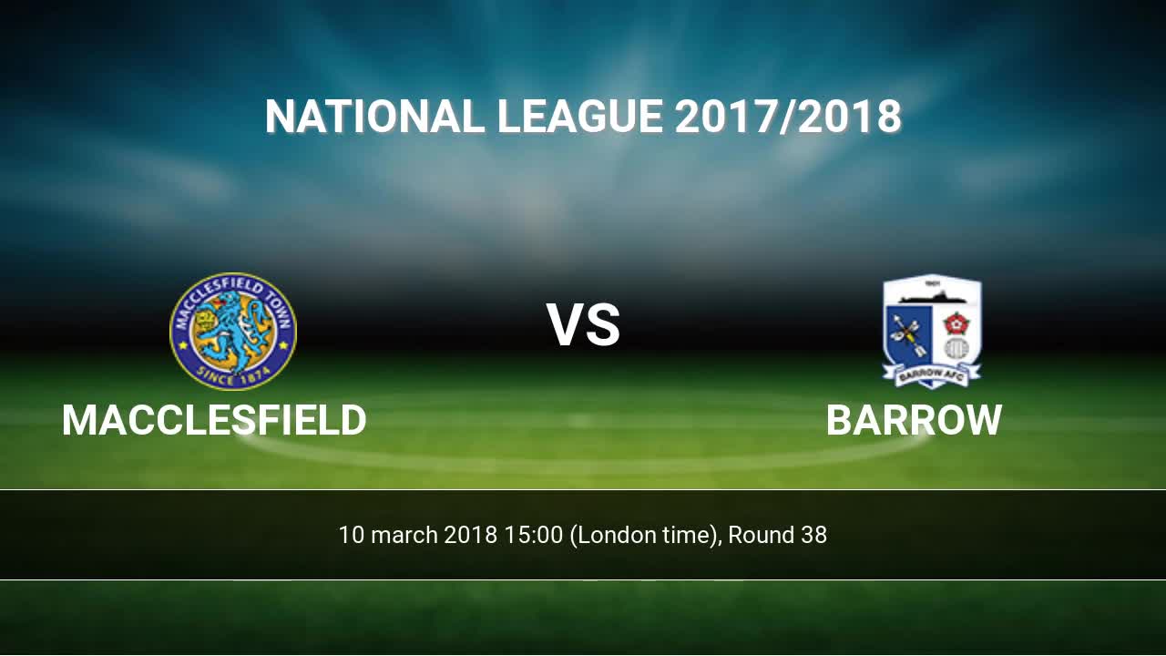 Macclesfield vs Barrow H2H 10 mar 2018 Head to Head stats prediction