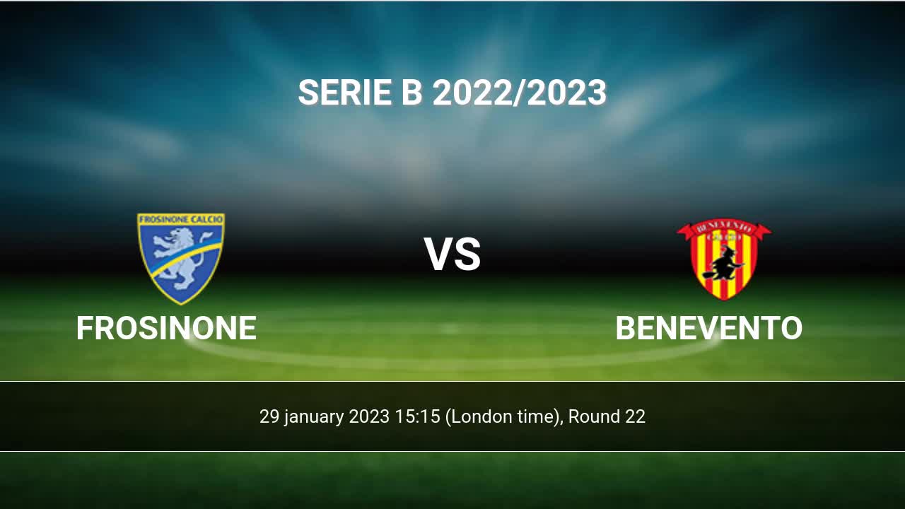 Benevento vs Modena live score, H2H and lineups
