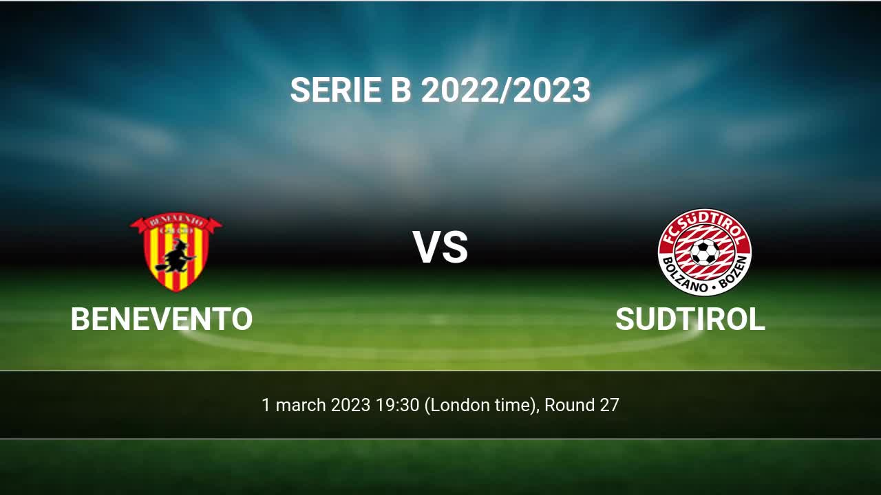 Südtirol vs Modena H2H stats - SoccerPunter