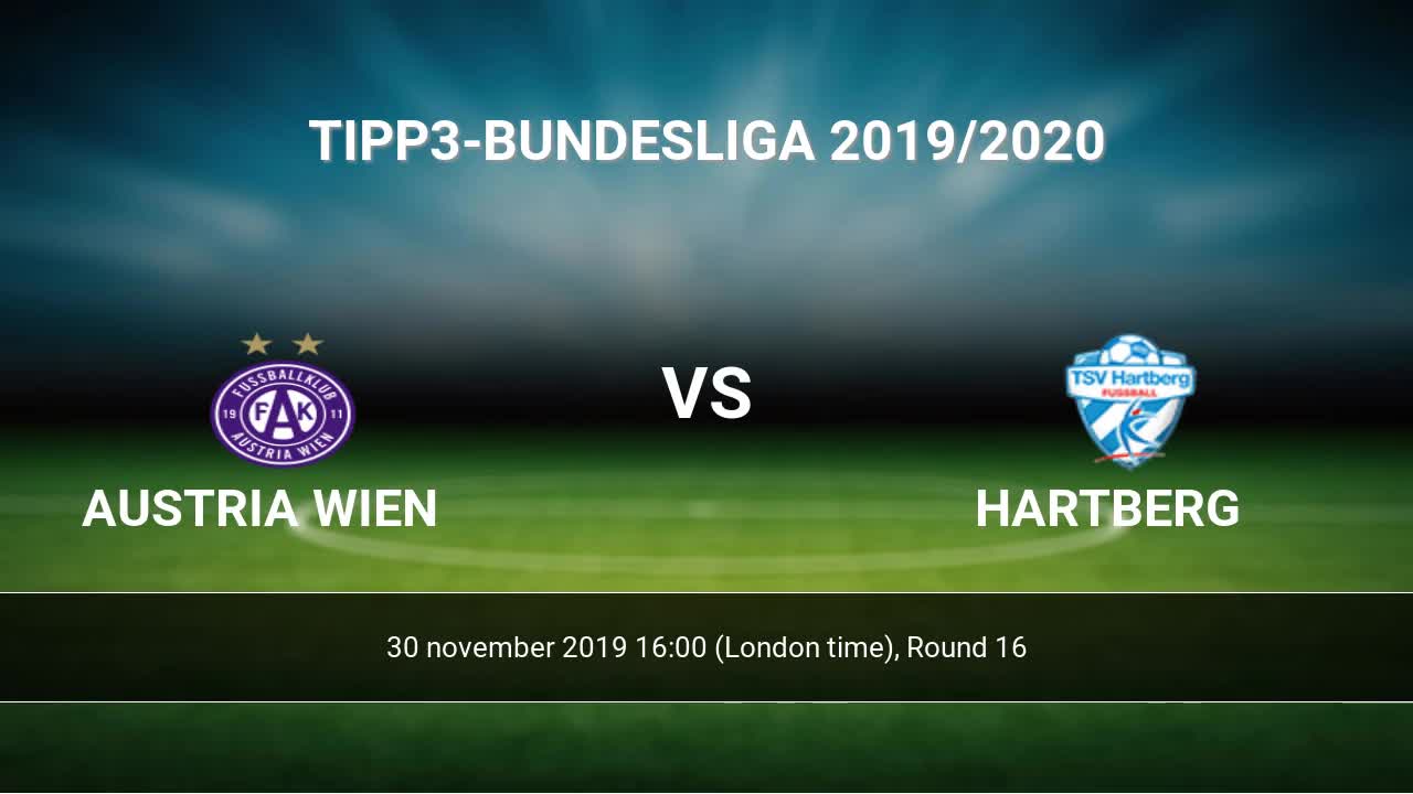 Austria Wien Vs Hartberg H2h 30 Nov 2019 Head To Head Stats Prediction