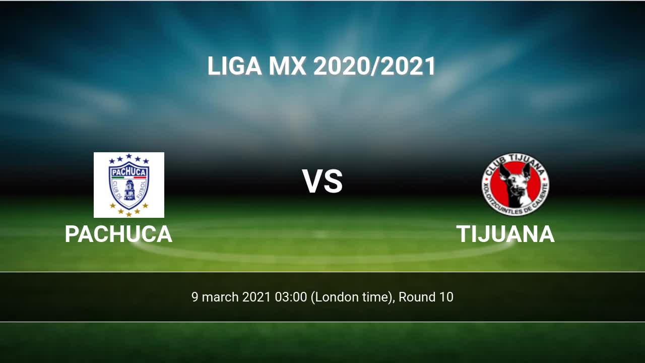 Pachuca Vs Tijuana H2h 9 Mar 2021 Head To Head Stats Prediction