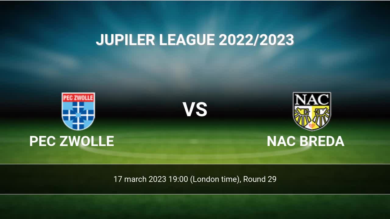 PEC Zwolle vs NAC Breda H2H 17 mar 2023 Head to Head stats prediction