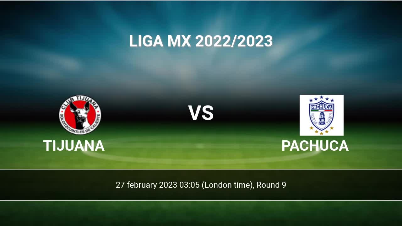 Tijuana vs Pachuca H2H 27 feb 2023 Head to Head stats prediction