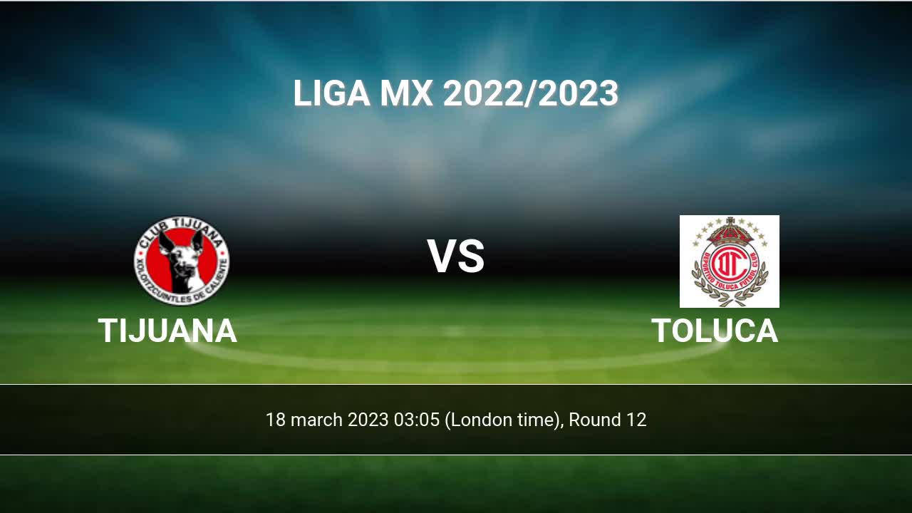 Tijuana vs Toluca H2H 18 mar 2023 Head to Head stats prediction