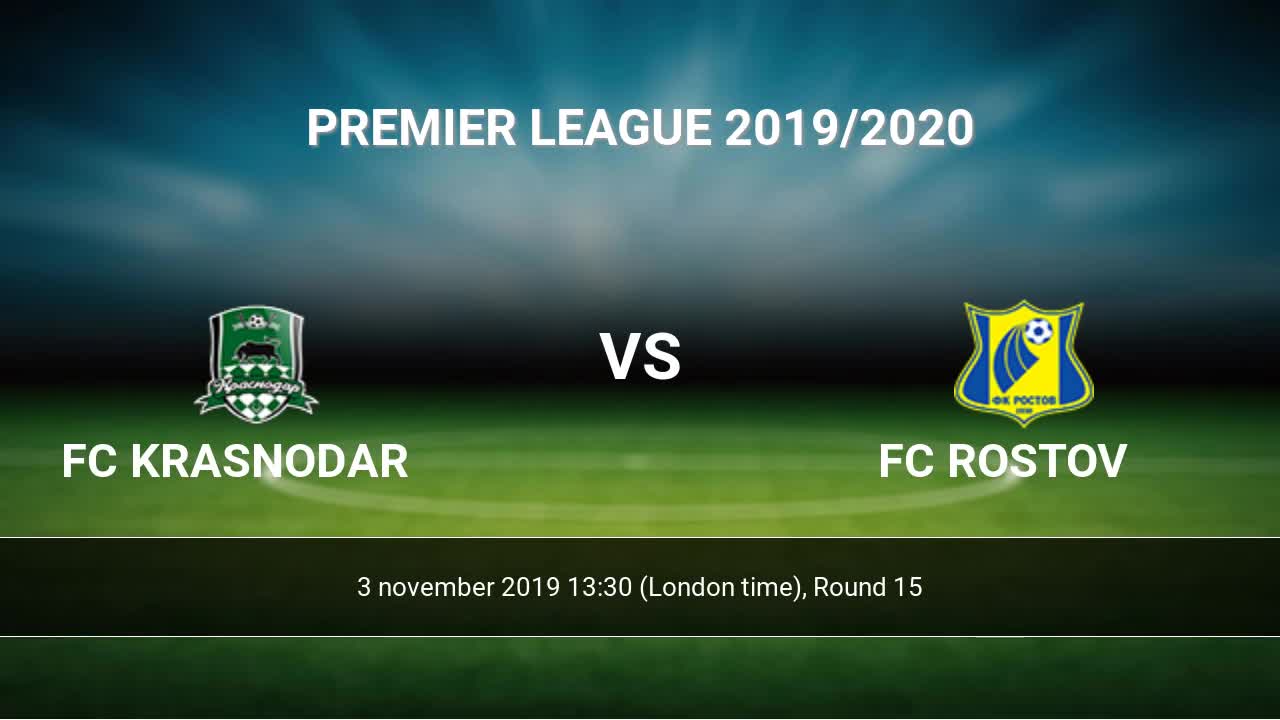 Fc Krasnodar Fc Rostov Livescores Result Premier League 3 Nov 2019