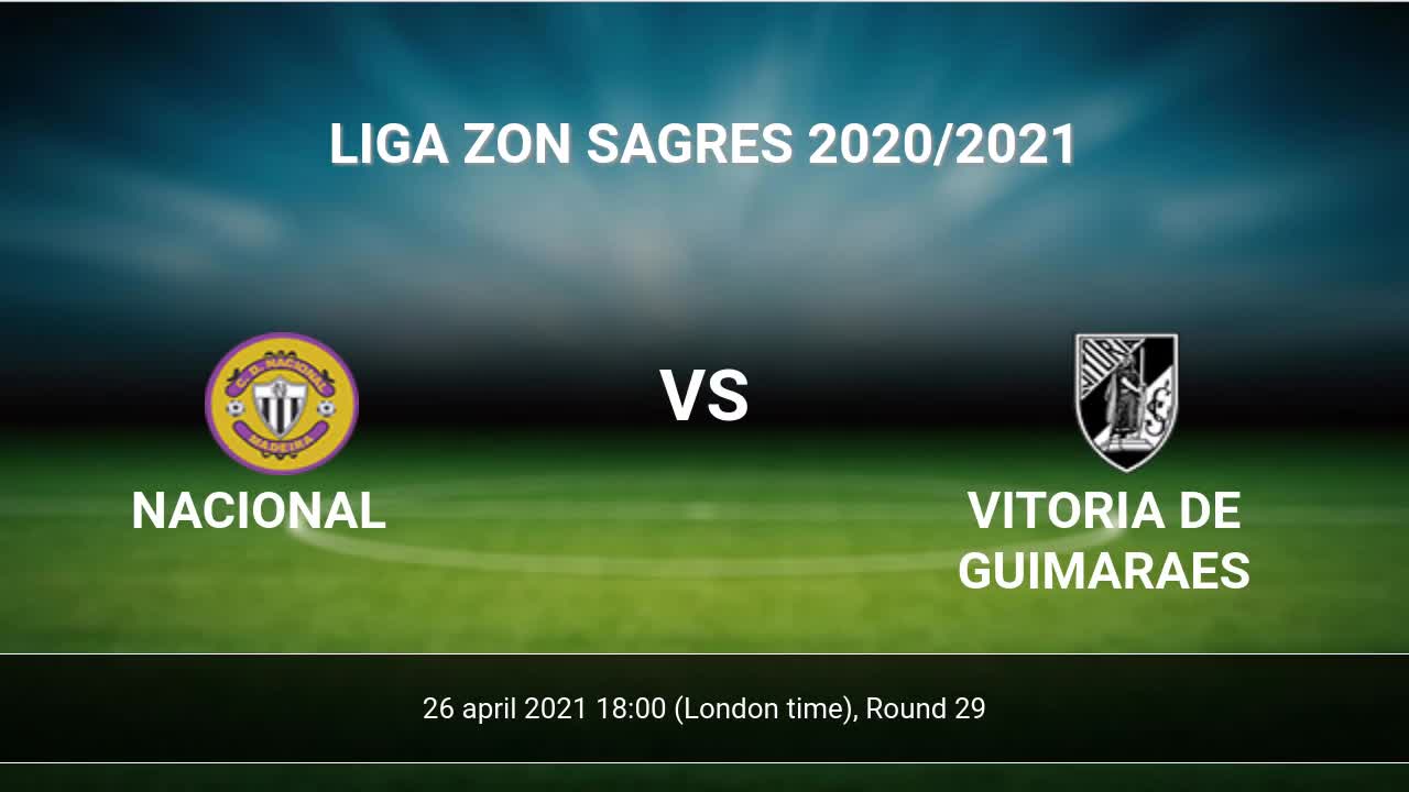 Nacional Vs Vitoria De Guimaraes H2h 26 Apr 21 Head To Head Stats Prediction