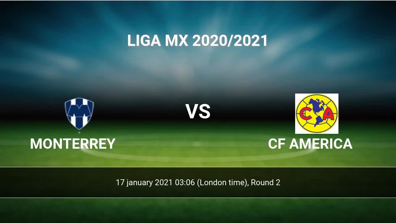 Monterrey Vs Cf America H2h 17 Jan 2021 Head To Head Stats Prediction