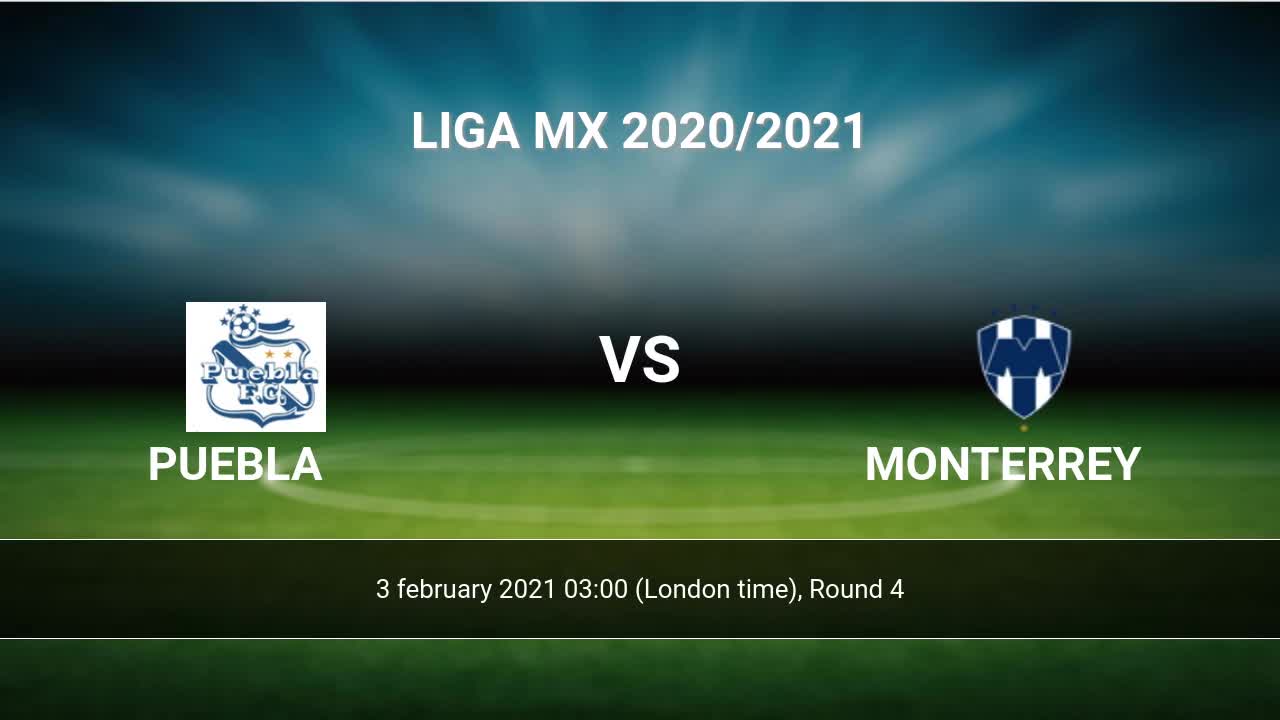 Puebla Vs Monterrey H2h 3 Feb 2021 Head To Head Stats Prediction