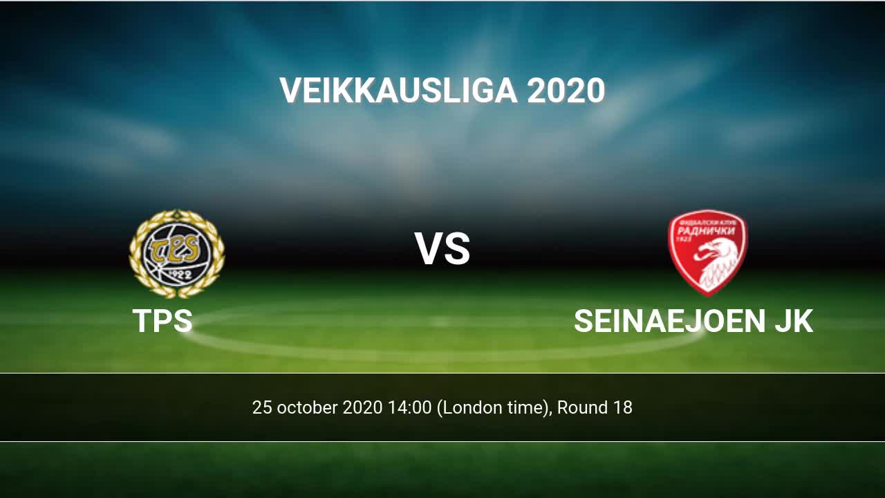 Tps Vs Seinaejoen Jk H2h 31 Oct Head To Head Stats Prediction